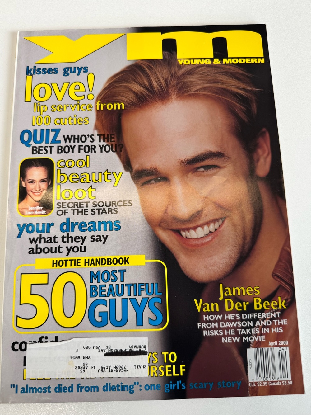YM Teen Magazine April 2000 James Van Der Beek Dawson’s Creek